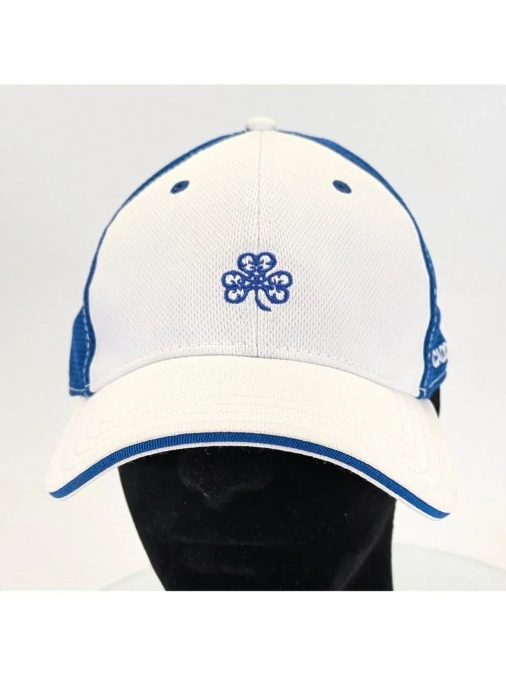 Erin Hills Golf Cap White Blue Clover Embroidered Adjustable Caddie Hat - Picture 6 of 9